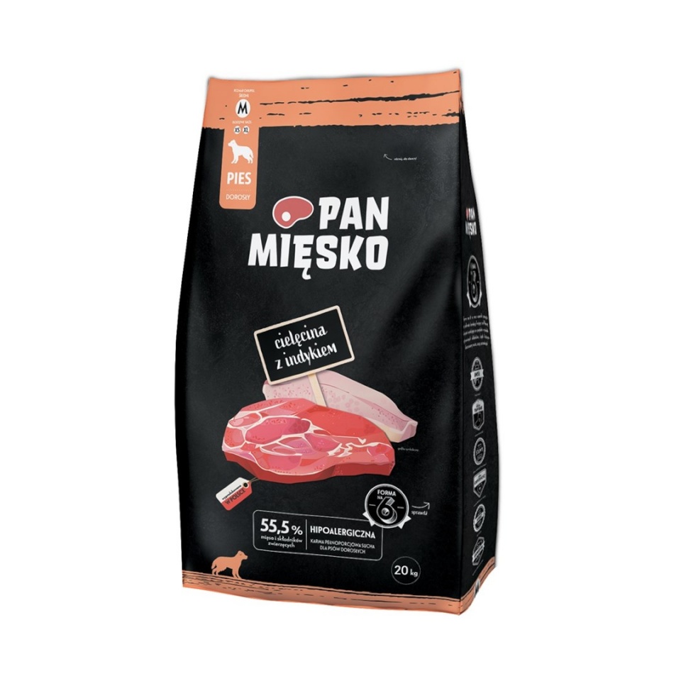 Pan Mięsko kuivtoit koerale Veal with Turkey M, 20kg