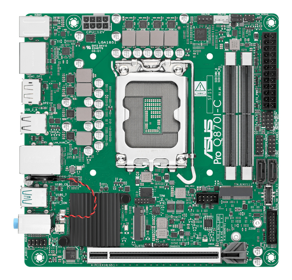 Asus emaplaat PRO Q870I-C-CSM (AMD,AM5,DDR5,mATX)