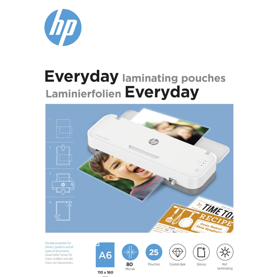 HP lamineerimiskile Everyday Laminating Pouch A6 80 Micron, 25tk