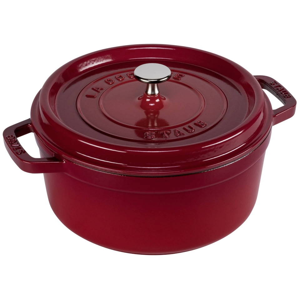 Staub ahjunõu Round Cocotte, 24cm cast iron, cherry