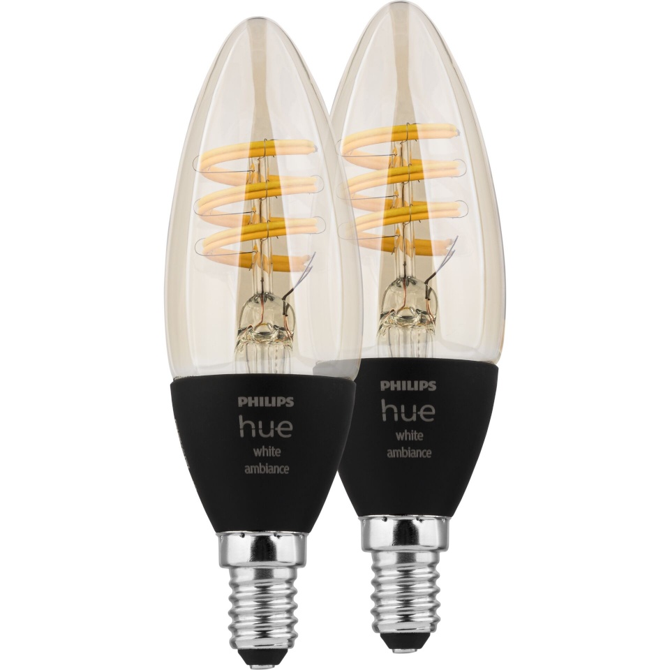 Philips LED pirn Hue LED Candle E14 White Ambiance 4,9W set of 2, valge