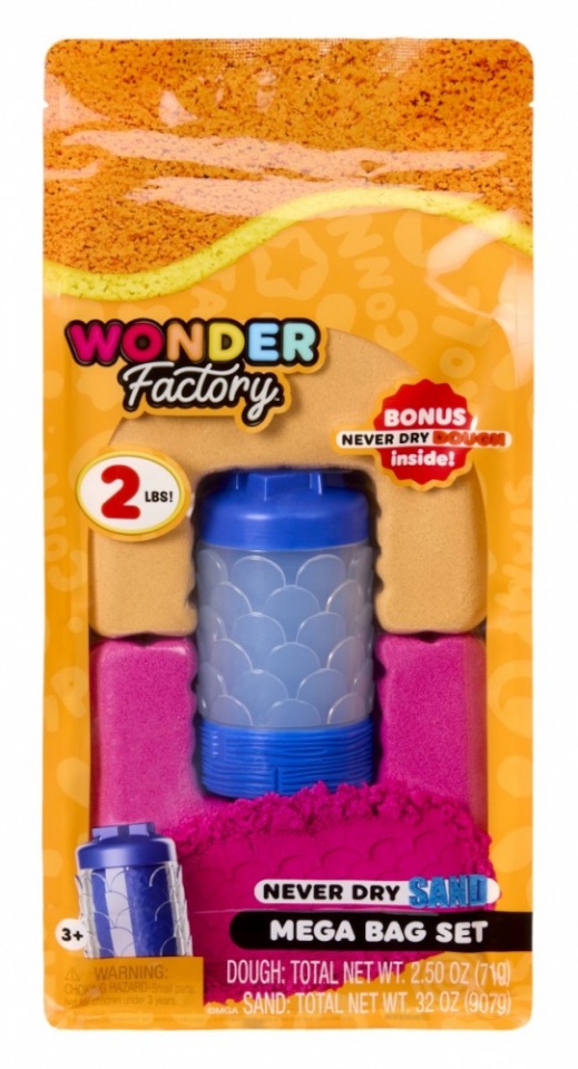 MGA Kinetic sand Wonder Factory Never Dry Sand Bag, oranž punane
