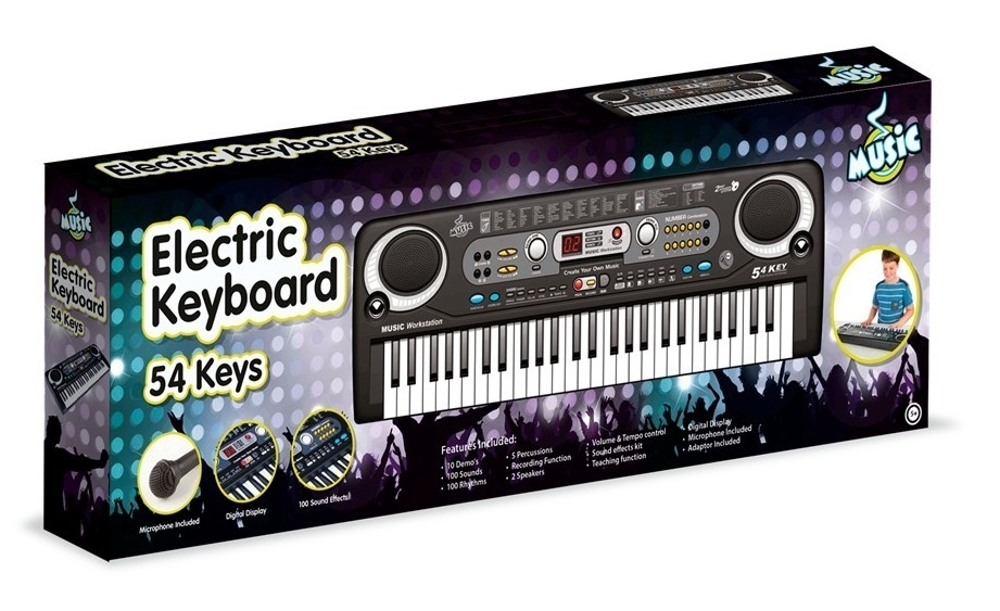 Muusikaklaviatuur ja mikrofon