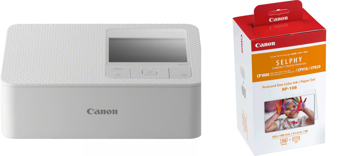 Canon fotoprinter Selphy CP-1500, valge + fotopaber RP-108 Paper 10x15