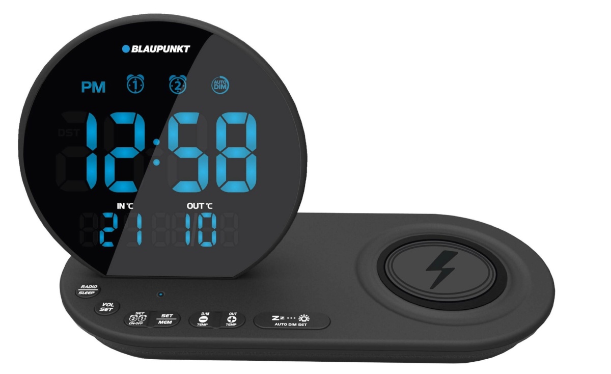 Blaupunkt kellraadio FM/ALARM/USB juhtmevaba laadimisega CR85BK CHARGE