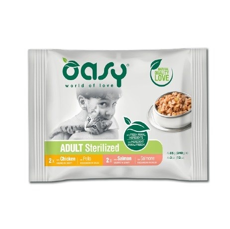 Oasy kassitoit Chunks in Gravy Multipack Sterilized Selection, 4x85g