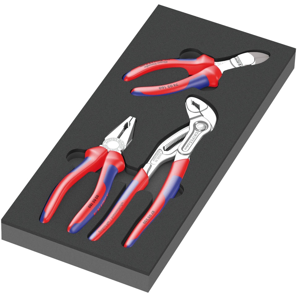 Wera tööriistakäru 9780 KNIPEX Zangen Set 1 Schaumstoffeinlage