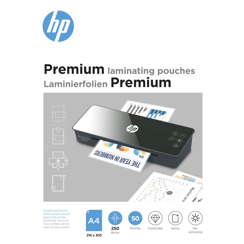 HP lamineerimiskile Premium Laminating Pouch A4 250 Micron