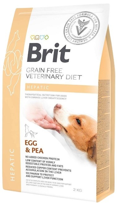 Brit kuivtoit koerale Grain Free Veterinary Diet Hepatic Egg&Pea, 2kg