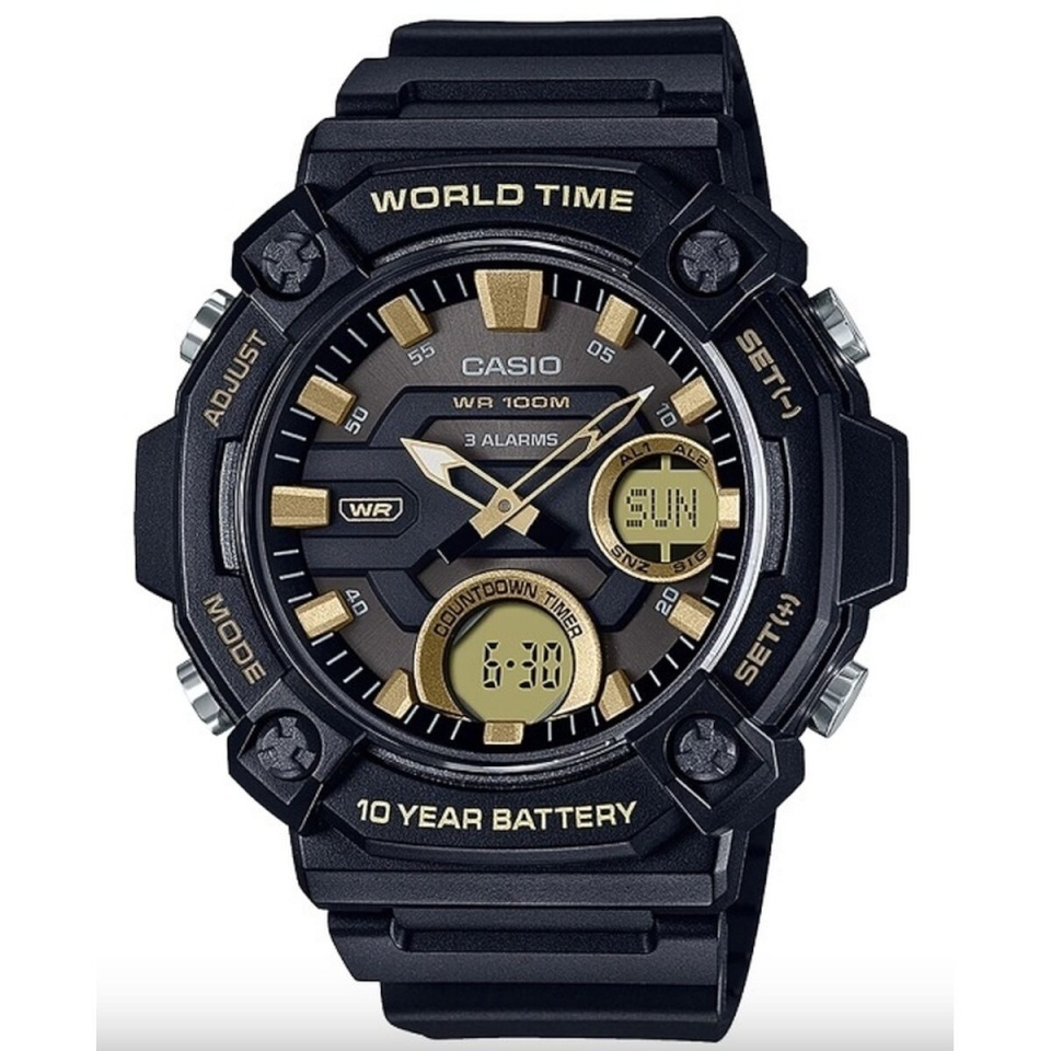 Casio meeste kell OVERSIZE 10 YEAR BATTERY must (Ø 52mm)