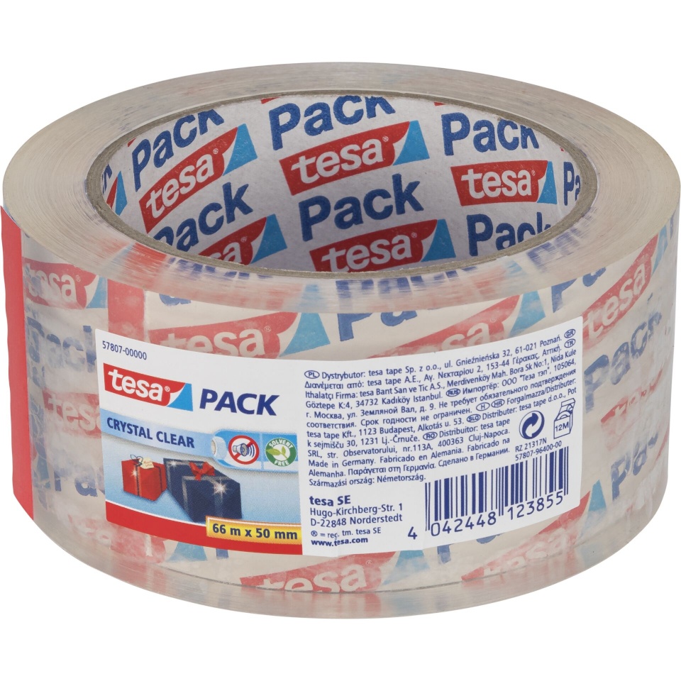 Tesa pakketeip Packaging Tape 66m x 50mm Crystal Clear läbipaistev 57807