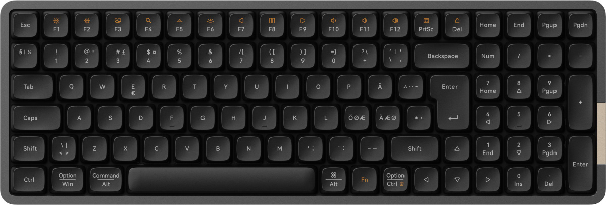 Lofree klaviatuur Flow100 mehaaniline madalprofiil, Tactile Kailh Phantom lülitid, must