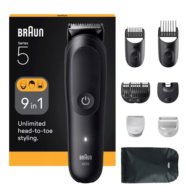 Braun juukselõikur AIO5540 9in1 Hair Clipper, must