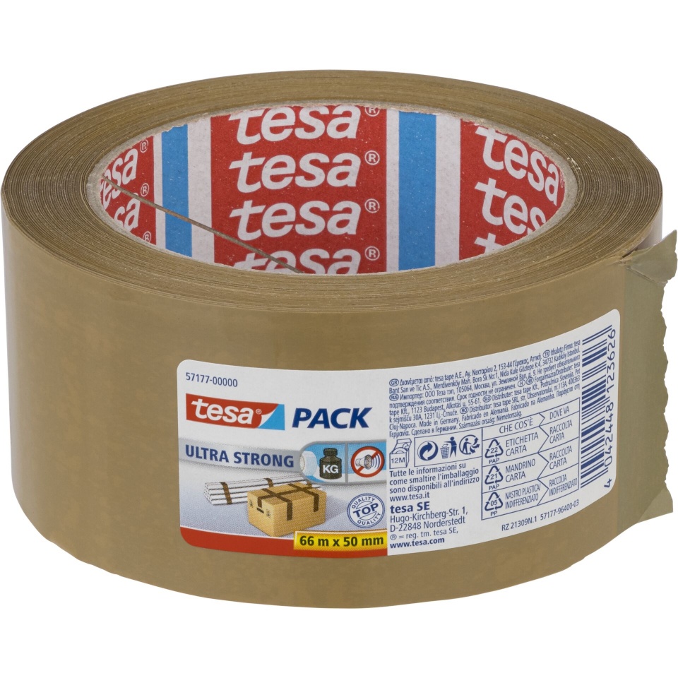 Tesa pakketeip Packaging Tape 66m x 50mm Ultra strong pruun 57177