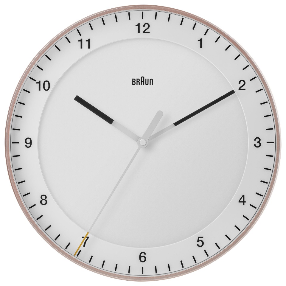 Braun BC 17 PW roosa/valge Quarzwanduhr, analog