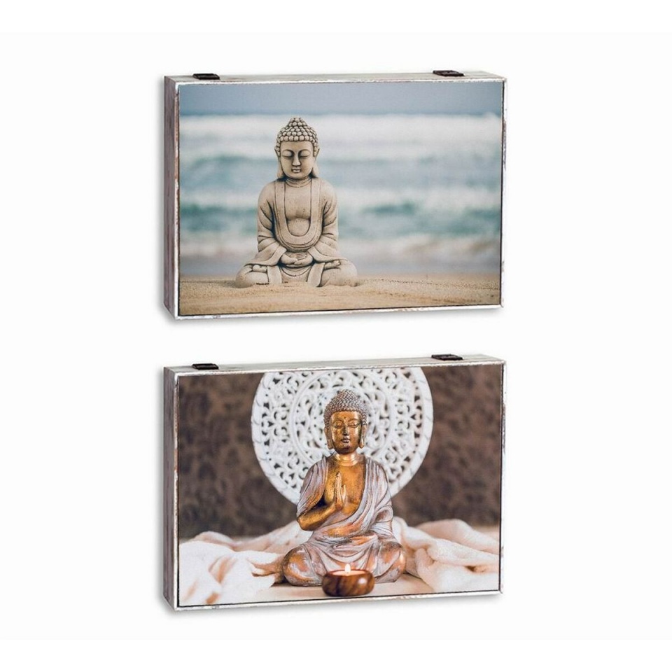 DKD Home Decor Kaaned Buddha Mõõtja 46,5x6x31,5cm 2tk Puit MDF