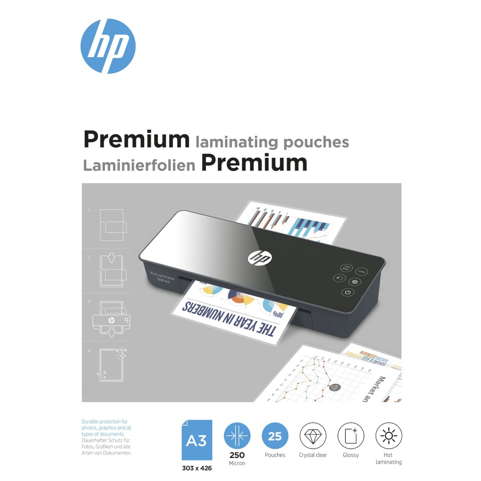 HP lamineerimiskile Premium Laminating Pouch A3 250 Micron
