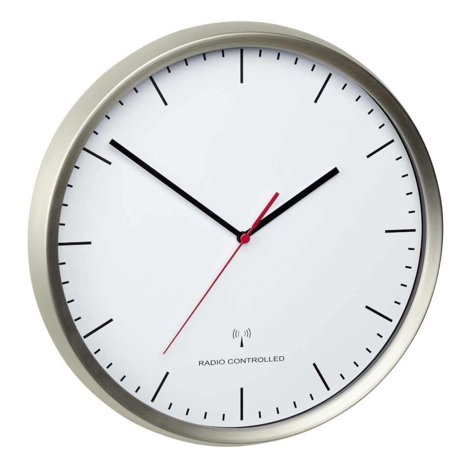 TFA seinakell 60.3521.02 Analogue Radio-Controlled Wall Clock, hõbedane