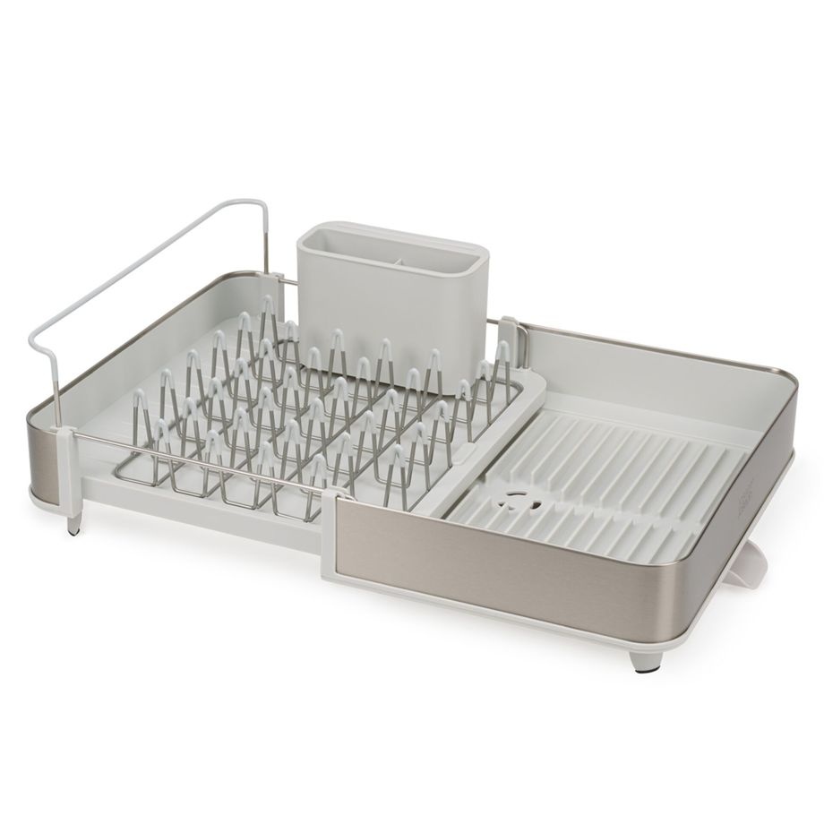Joseph Joseph nõudekuivatusrest Extendable Draining Rack, valge/roostevaba teras