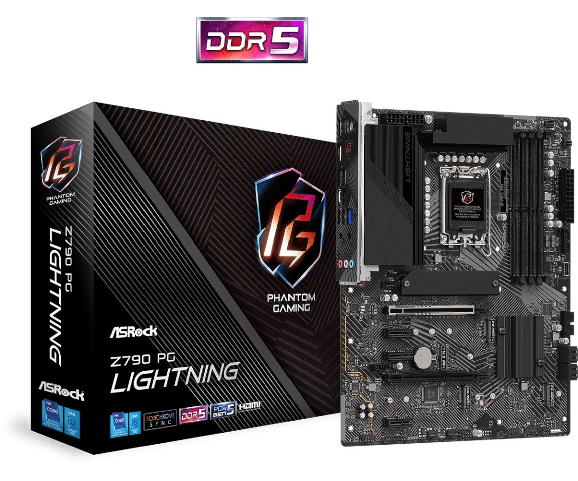 ASRock emaplaat Z790 PG Lightning Intel LGA1700 DDR5 ATX, 90-MXBKA0-A0UAYZ