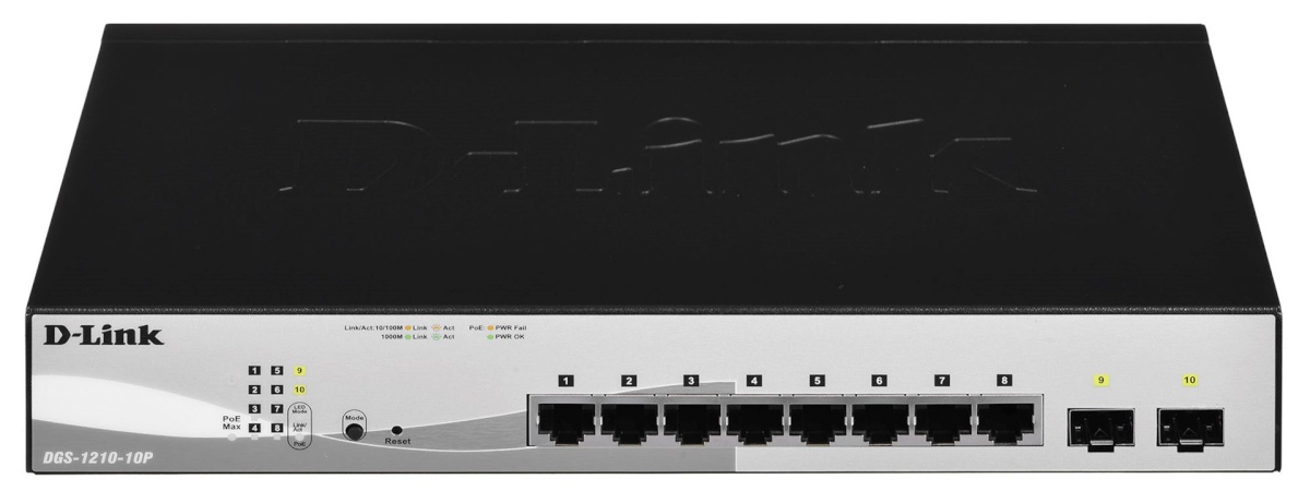 D-Link switch -10-port 10/100/1000 Gigabit PoE Smart