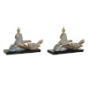 DKD Home Decor dekoratiivkuju 25,7x8x16cm sinine Buddha türkiissinine Idamaine Triibuline 2tk