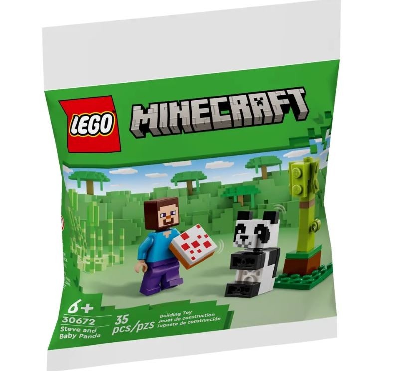 LEGO klotsid 30672 Minecraft Steve mit Baby-Panda