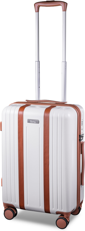 Feru reiekohver Joshua 55cm, valge-pruun