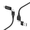 Hama laadimiskaabel Cable 4-in-1 USB-C/USB-A/USB-C/Micro-USB 1.5 m, must