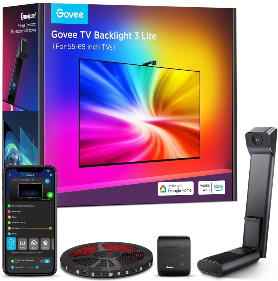 Govee TV taustavalgustus 3 Lite LED valgusriba, 55 65-tollise teleri jaoks