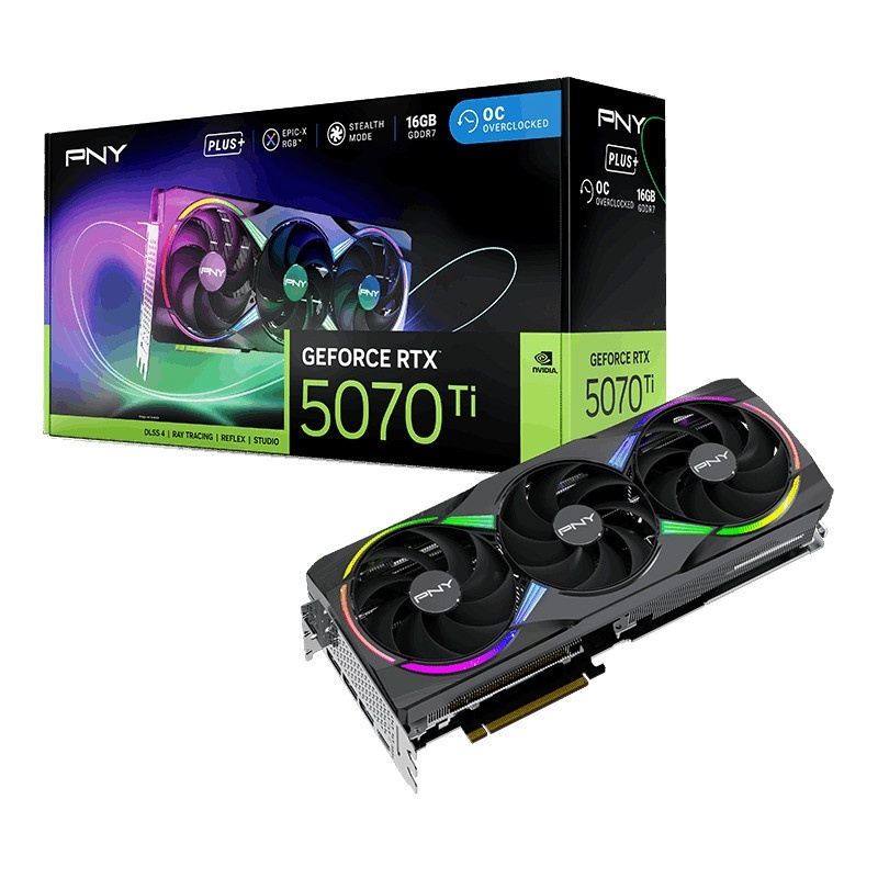 PNY videokaart GeForce RTX5070Ti+ 16GB ARGB VCG5071T16TFXXPB1-O