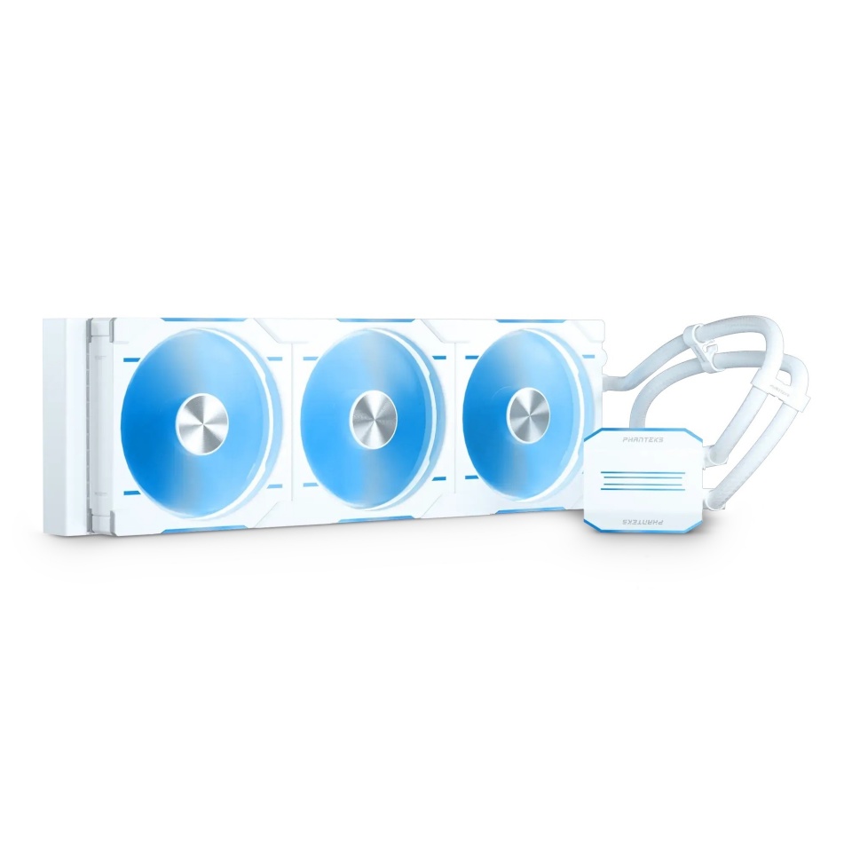 Phanteks Glacier One 420D30 DRGB AIO vedelik-protsessori jahuti, X2 korgiga, valge