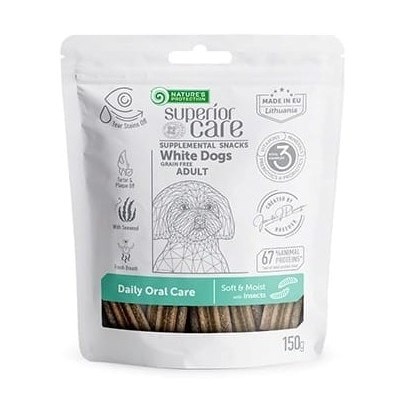 Nature's Protection maius koerale SC White Dogs Adult Daily Oral Care Insects, 150g