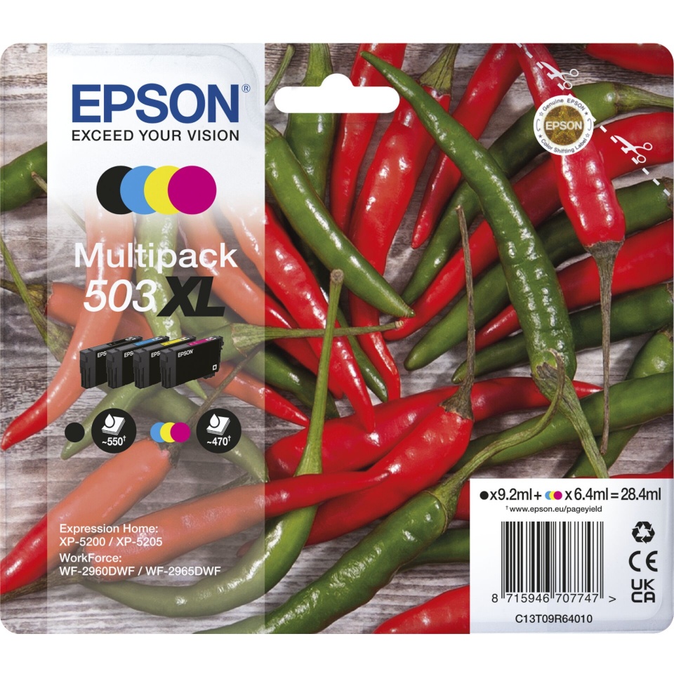Epson tindikassett Epson Multipack BK/C/M/Y 503 XL T09R6