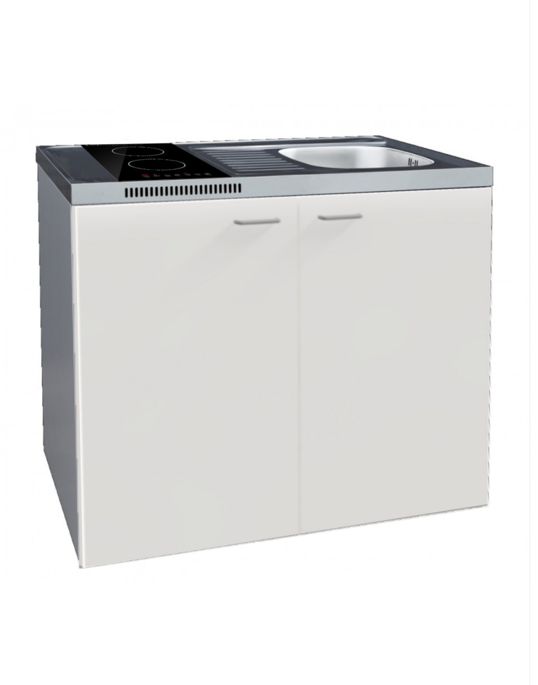 Limatec miniköök valamu ja keraamilise plaadiga MCERAMIC Minikitchen with Sink and Dual Ceramic Hob, valge