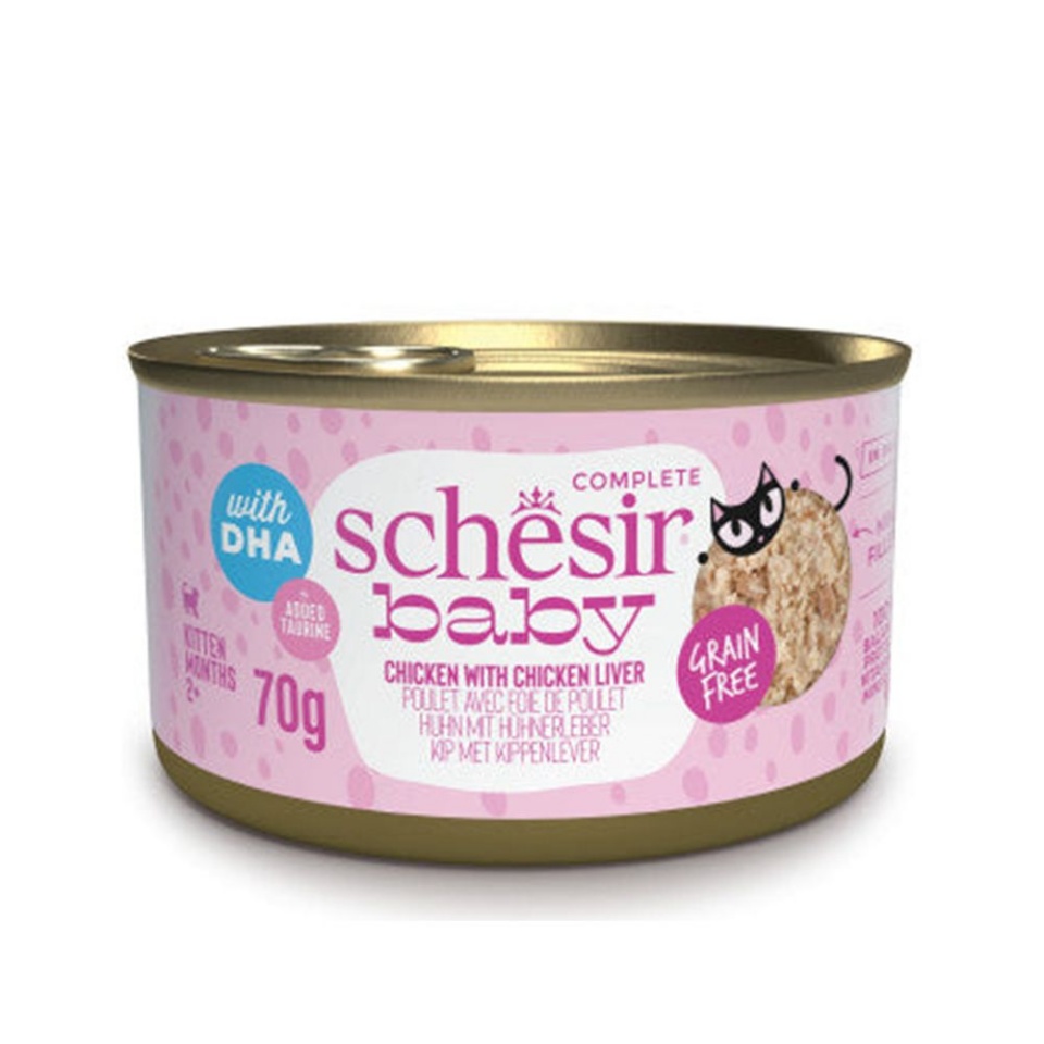 Agras Pet Foods kassitoit Schesir Baby Chicken with Liver in Broth, 70g