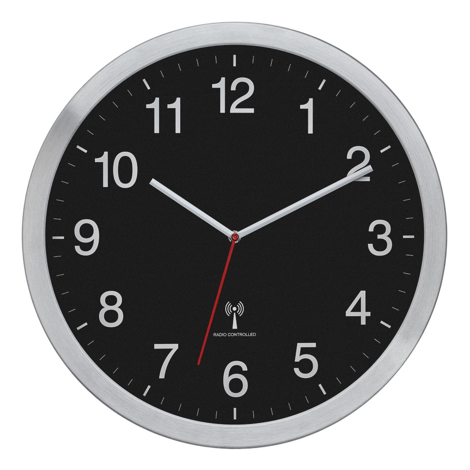 TFA seinakell 60.3545.01 Analog XL Radio-Controlled Wall Clock, hõbedane