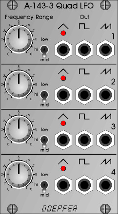 Doepfer A-143-3 neljakordne LFO Eurorack moodul