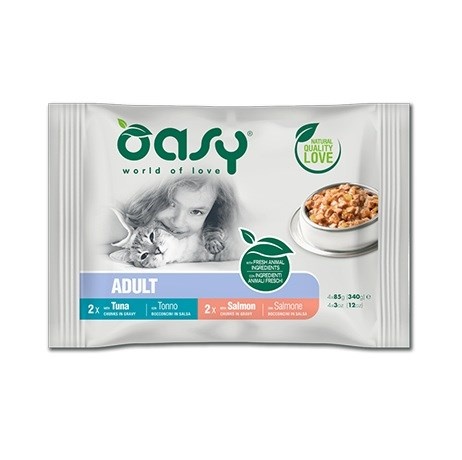 Oasy kassitoit Chunks in Gravy Multipack Fish Selection, 4x85g