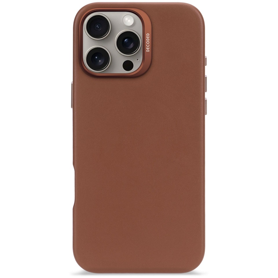 Decoded kaitsekest Leather Backcover iPhone 16 Pro Max Tan