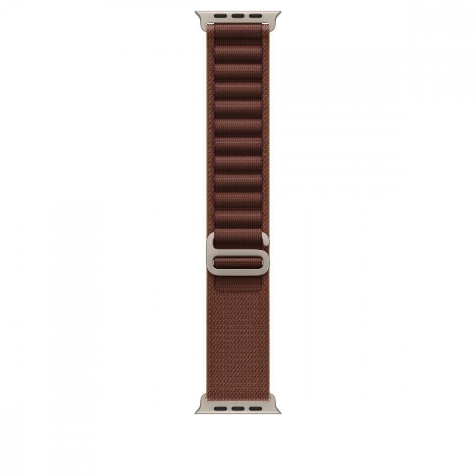 Apple kellarihm Watch 49mm Burgundy Alpine Loop - Small - Natural Titanium Finish