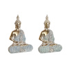 DKD Home Decor dekoratiivkuju 18,6x9,7x27cm sinine Buddha türkiissinine Idamaine Triibuline 2tk