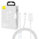 Baseus laadimiskaabel Quick Charge USB -> M+L+C Superior Data 3.5A 1m (valge)