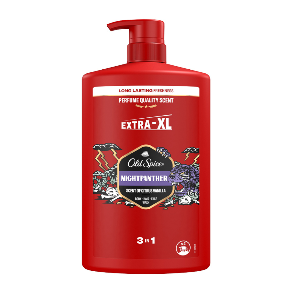 Old Spice dušigeel ja šampoon Night Panther 1000ml, meestele