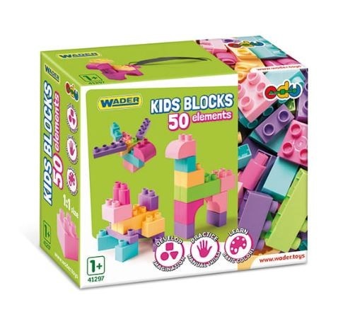 Wader klotsid Kids Blocks 50 pcs roosa