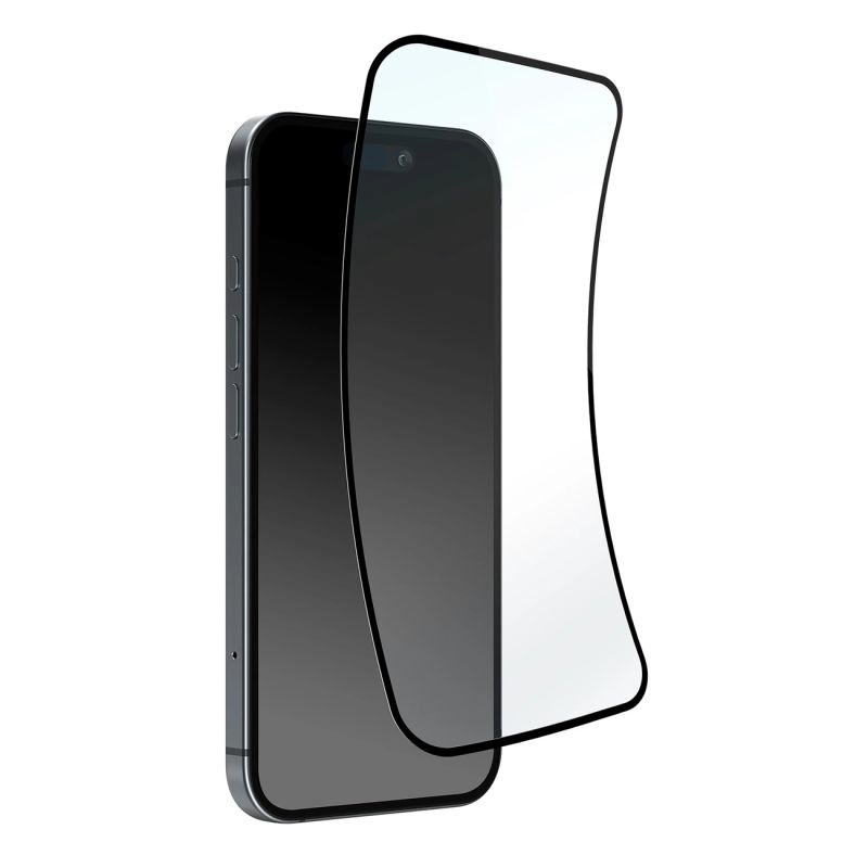 Puro Flexible Glass Hybrid Glass with Black Frame for iPhone 16 Pro Max