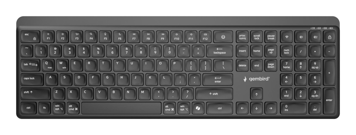 Gembird klaviatuur Wireless Slim 2.4g+ bt US kb-wps-03