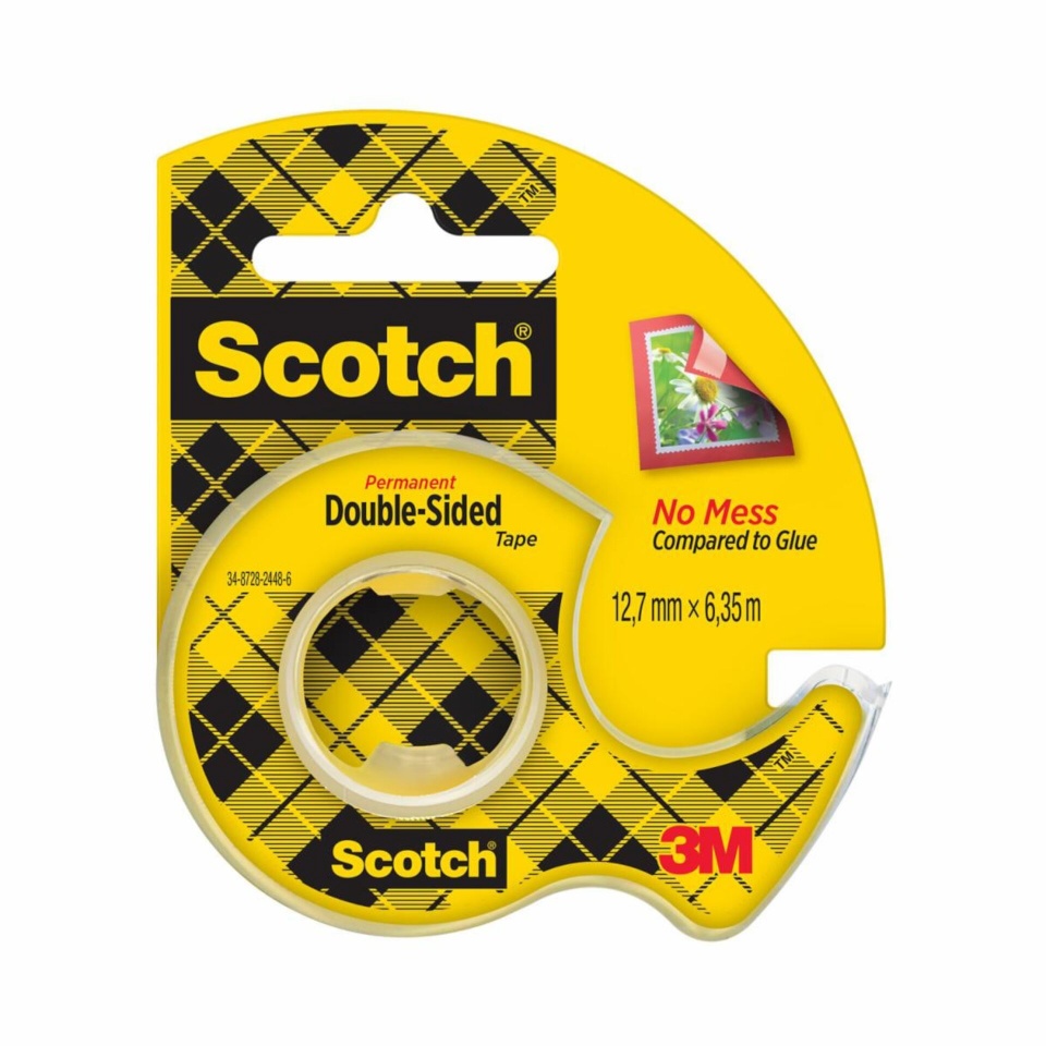 3M kahepoolne teip Scotch Double-Sided Adhesive Tape + Dispenser 12mm x 6,3 136D-MDEU
