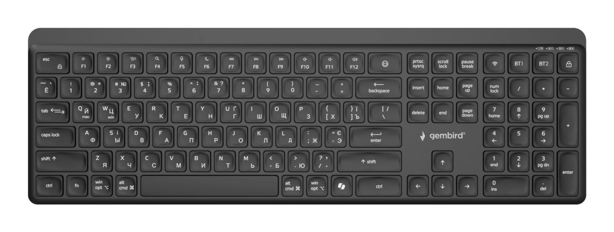 Gembird klaviatuur Wireless Slim Bt Cyrillic kb-wps-03-cyrl