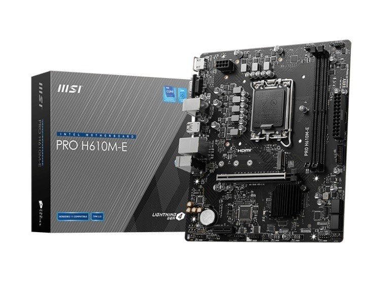 MSI emaplaat PRO H610M-E LGA1700, DDR5, M.2, mATX